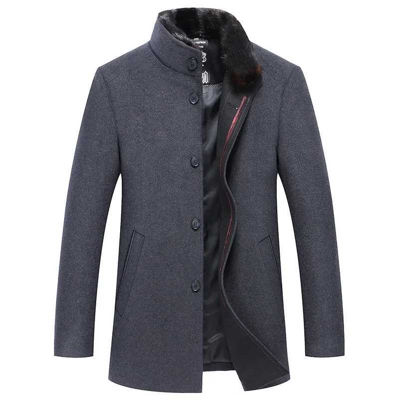 New Men Winter Cashmere Trench Coats Woolen Blends Male Business Casual Overcoats High Quality Man Warm Winter Jackets Size 3XL LX241010