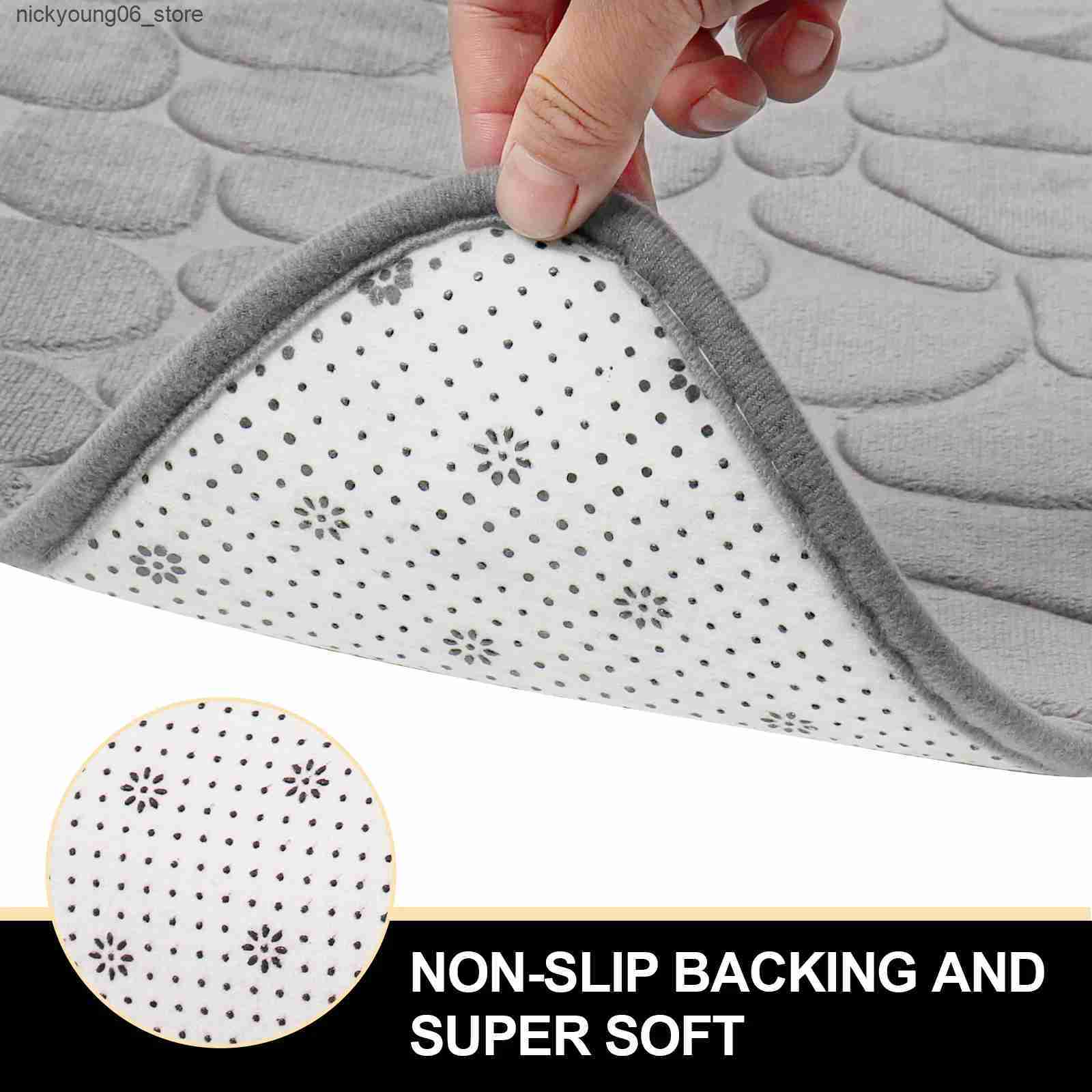 Non-Slip Bath Mats Bathroom Mat Curve Foot Mat Pebble Em Carpet Curved Bath Mat Non-slip Absorbent Bathroom Floor Toilet Mat Curved Shower Mat L240910