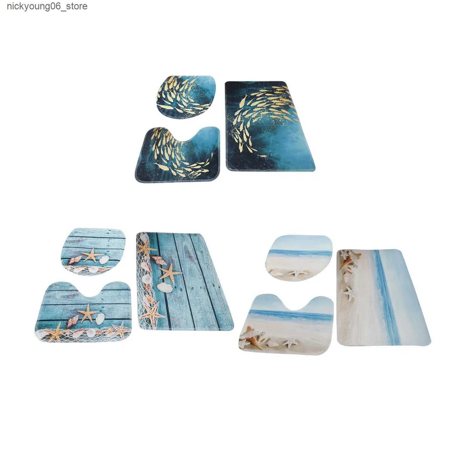 Non-Slip Bath Mats Bathroom Mat Set Non-Slip Step Mat with U-Shaped Toilet Rug Absorbent Bath L240910