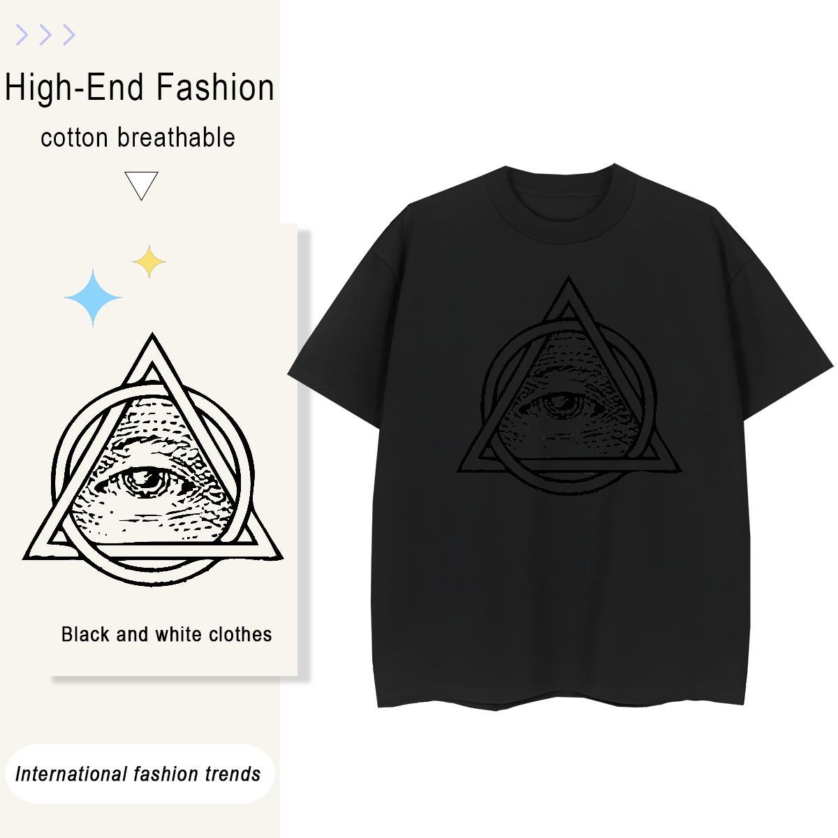 2024 DIY Womens T Shirts 230g Pure Cotton Breathable Soft Casual Sport eye of the devil Lady T shirt 5A Cartoon Printing L-4XL Polos