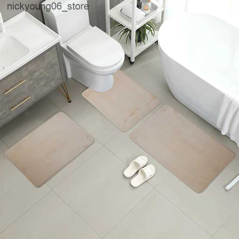Non-Slip Bath Mats Three Piece Toilet Bath Floor Mat Shower Mat Bath Absorbent Mat Non Slip Carpet Soft and Comfortable Laundry Room. L240910