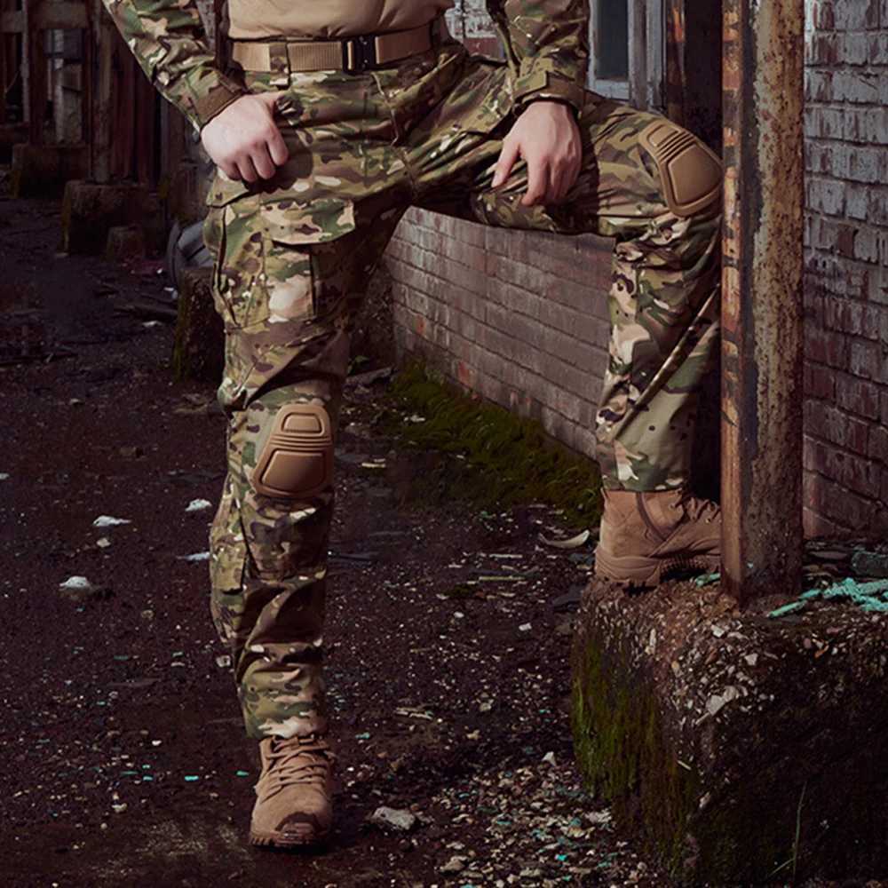 Mens combat camouflage cargo pants outdoor tactical training Trouser camouflage multi camera hiking hunting clothing W241009
