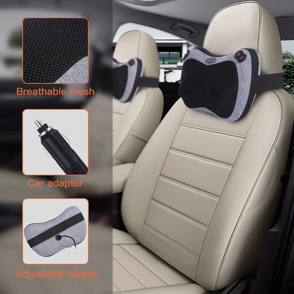 Massage pillow with neck and back massager equipped with neck and shoulder massager and 3D deep tissue kneading massager 241008