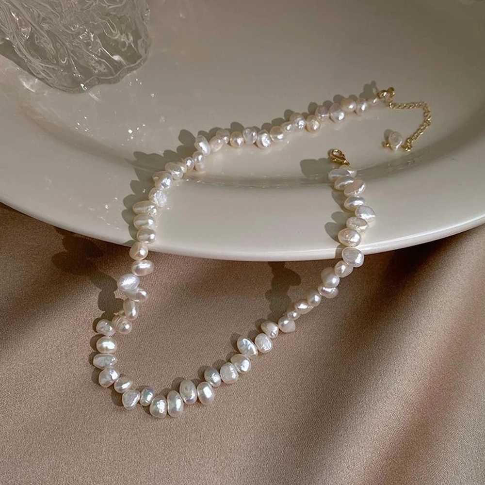 Simple Imitation Pearl Necklace Adjustable Elegant Irregular Beads New Trend Date Wedding Party Jewelry Women Girls GiftX241009