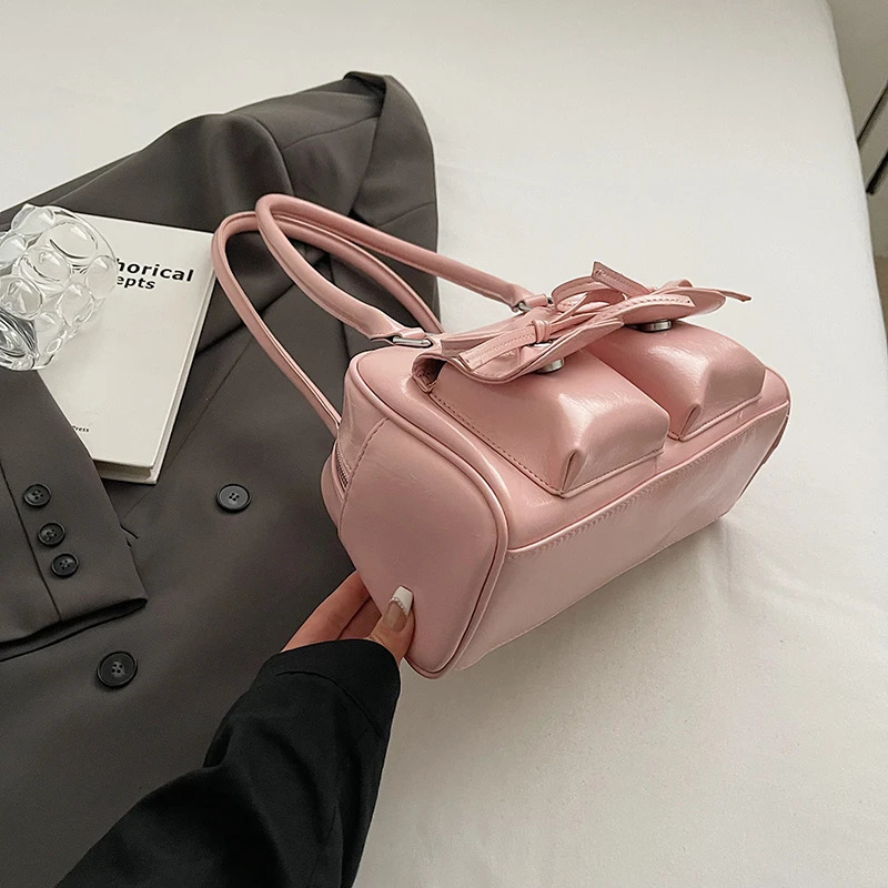 Ballet style shoulder bag bow bottom bag womens bowling bag 241008