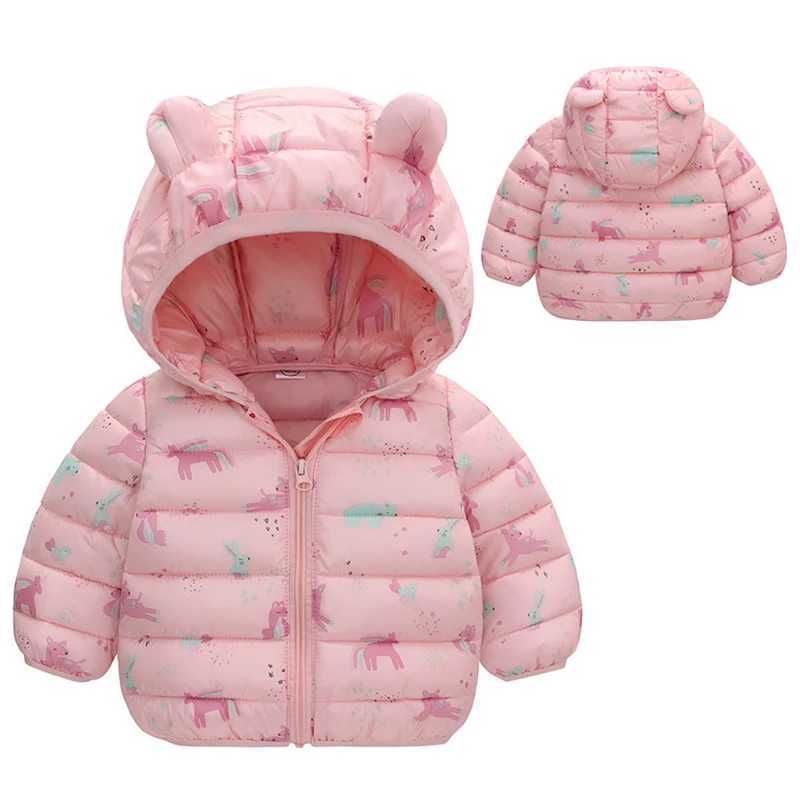 Down Coat Childrens down jacket lightweight cotton padded jacket cartoon for boys and girls warm cotton padded jacket for autumn and winter H241010