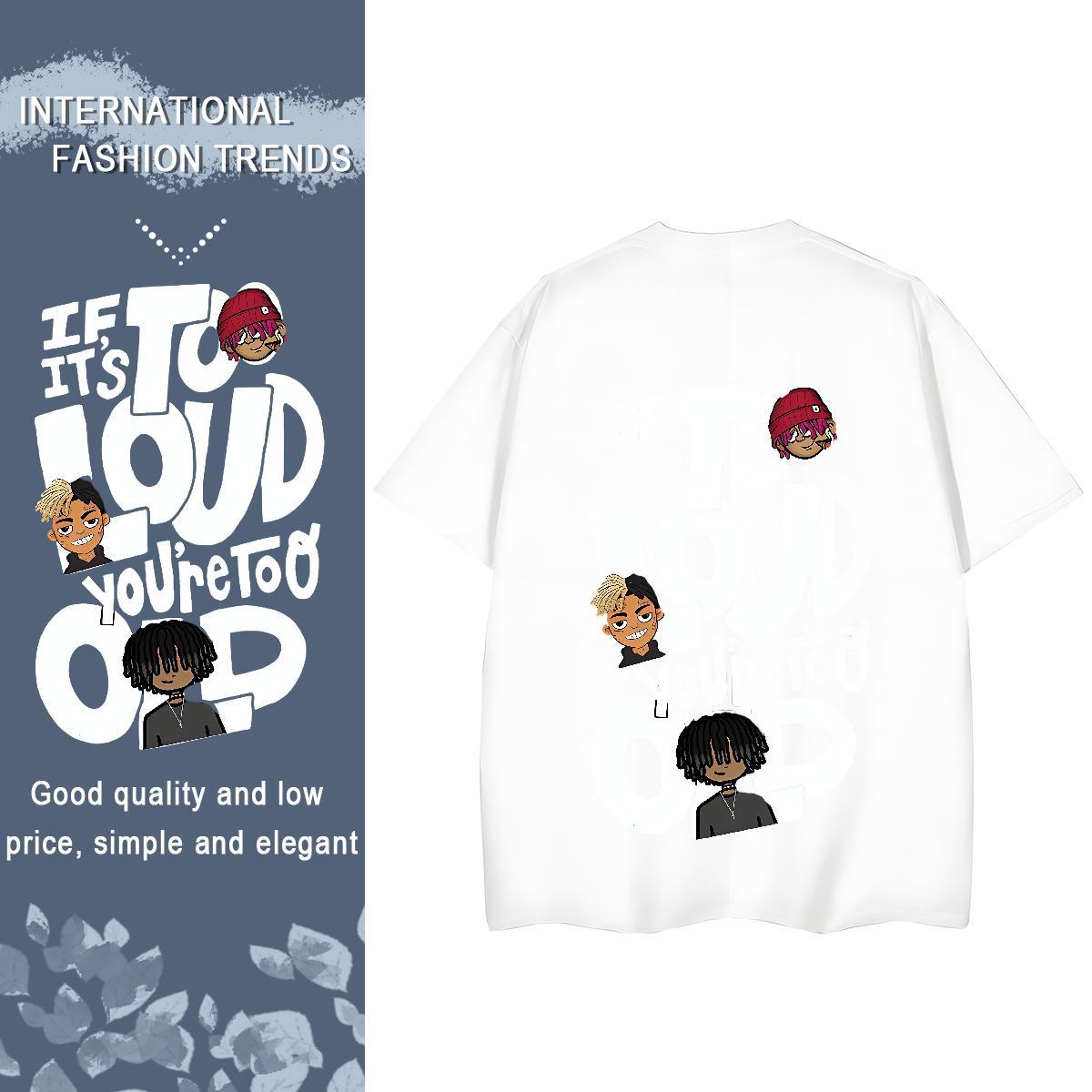 2024 DIY T-Shirts 230g Cotton Breathable Crew Neck Casual Beach portrait Unisex Tshirts Loose Plus Size Cartoon Top Tees