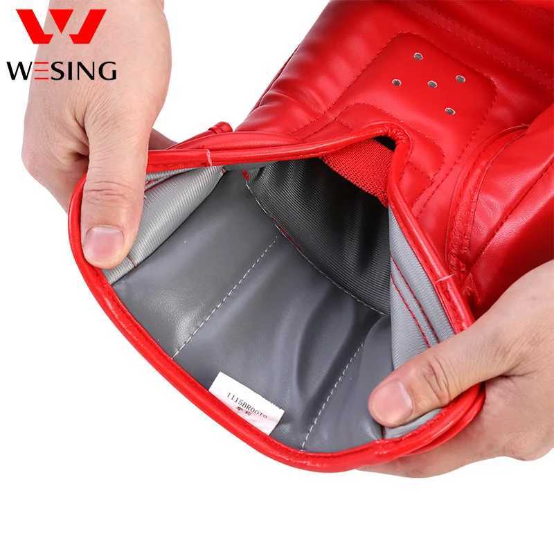 Wesing Professional Boxing Gloves Sanda Training Competition Adult Boxing Gloves Black Luva Muay Thai De Boxeo W241010