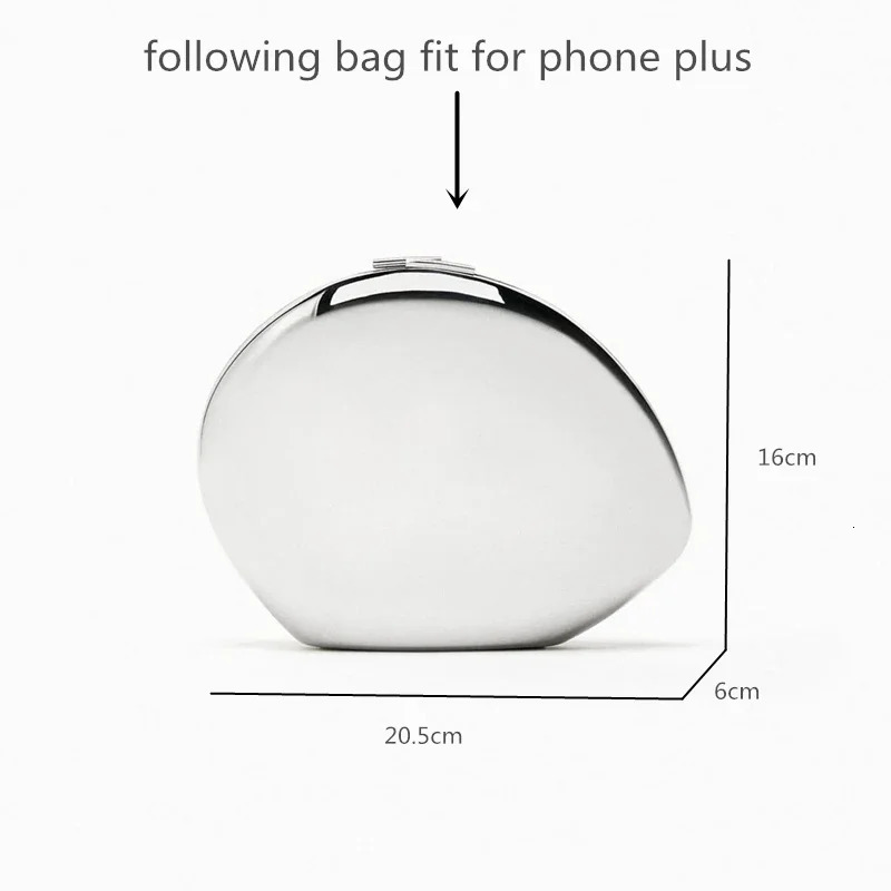 Womens metal silver shell bag cute evening clutch with shoulder strap used for wedding party small wallet ner handbag 241008