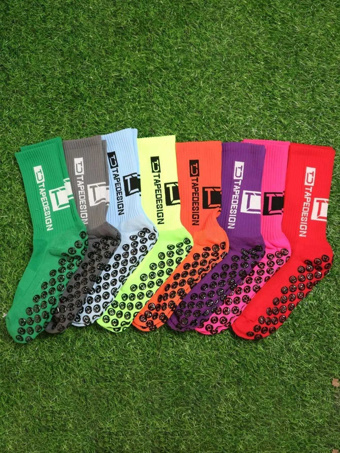 6 pairs of soccer socks mens and womens mid length anti slip training socks breathable and thick junior sports socksW241010