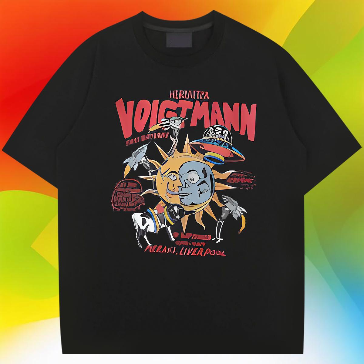 Cool Mens T Shirts 230g Pure Cotton skull High Street Hip Hop Black Oversized Round Neck Short Sleeve Tshirts Stylist Wear