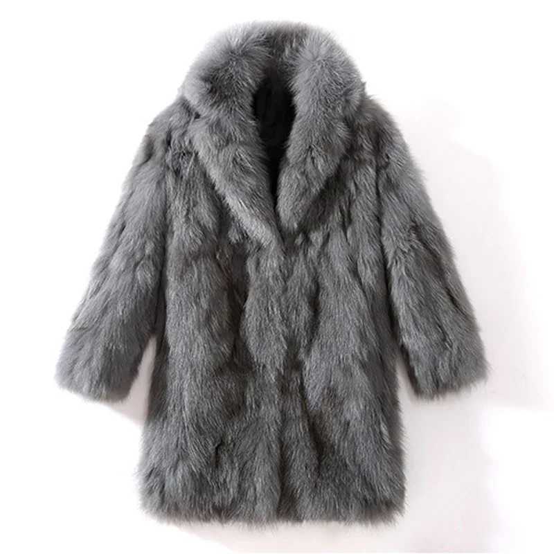 Autumn and winter fur coat jacket thick mens collar warm and luxurious faux fur black park Bontjas mens fur coat jacket outerwear jacket W241009