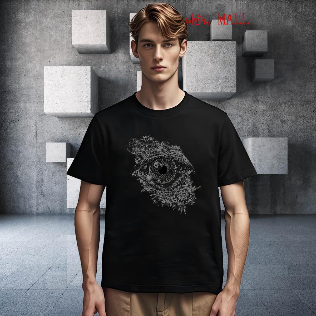 Popular T-Shirts for Men 230g Cotton eye of the devil Daily Outfit Plus Size Custom Breathable Short Sleeve Men Tshirts Casual New Tee Shirt
