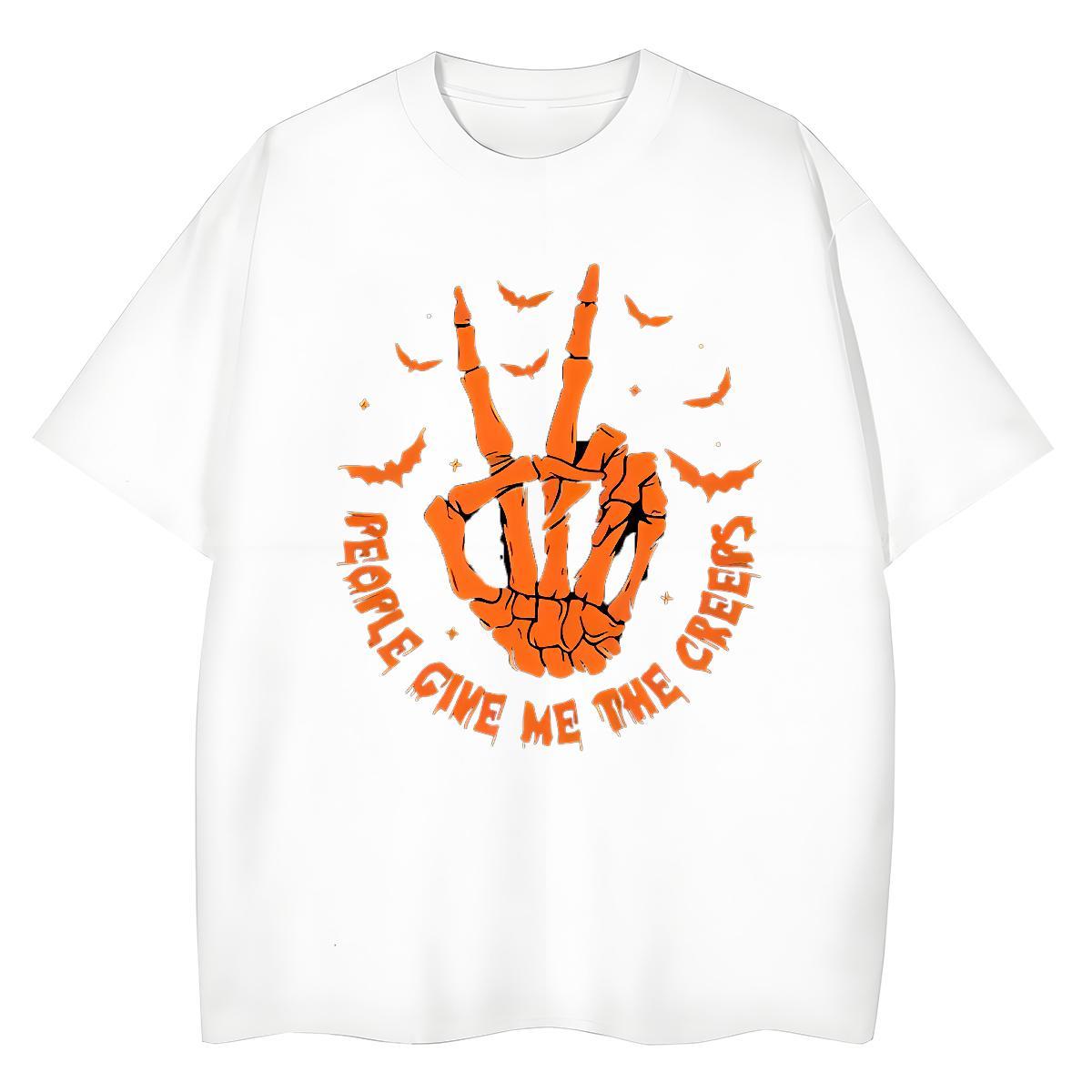 2024 T-Shirts 230g Cotton Crew Neck Breathable Street skull Woman Tshirt Lady Skull Tshirts