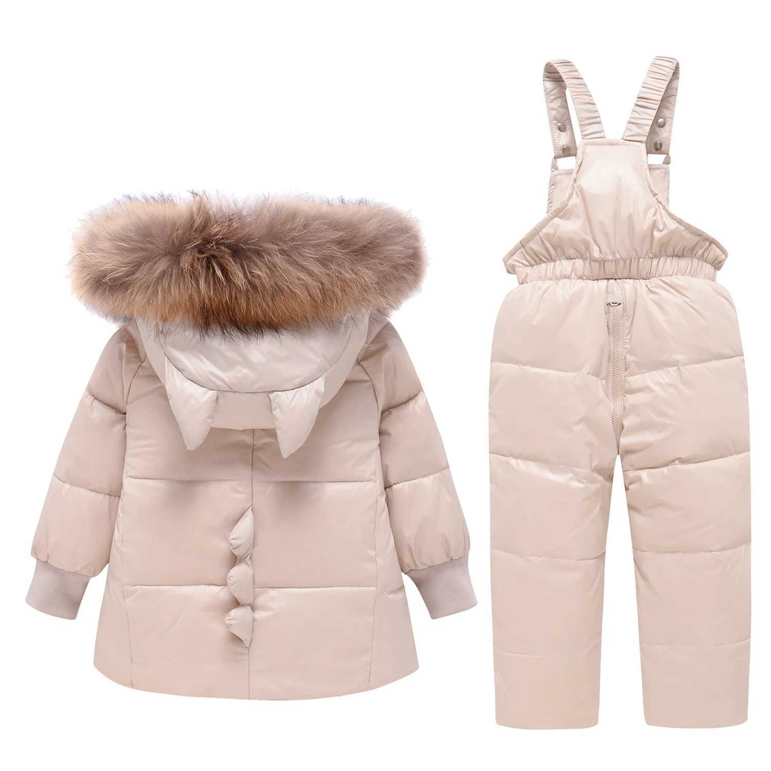 Down Coat -30 Children Warm Winter Down Jacket Parka Hooded Coat Boy Baby Overalls toddler Girl Clothes s Snowsuit Snow Clothing Set H241010