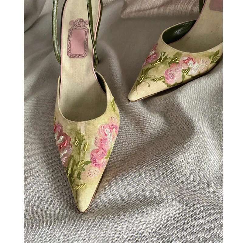 High Heels Shallow Sandals Pointed Toe wer Summer Fashion Gladiator Women Pumps Shoes Dress Party atillas Mujer