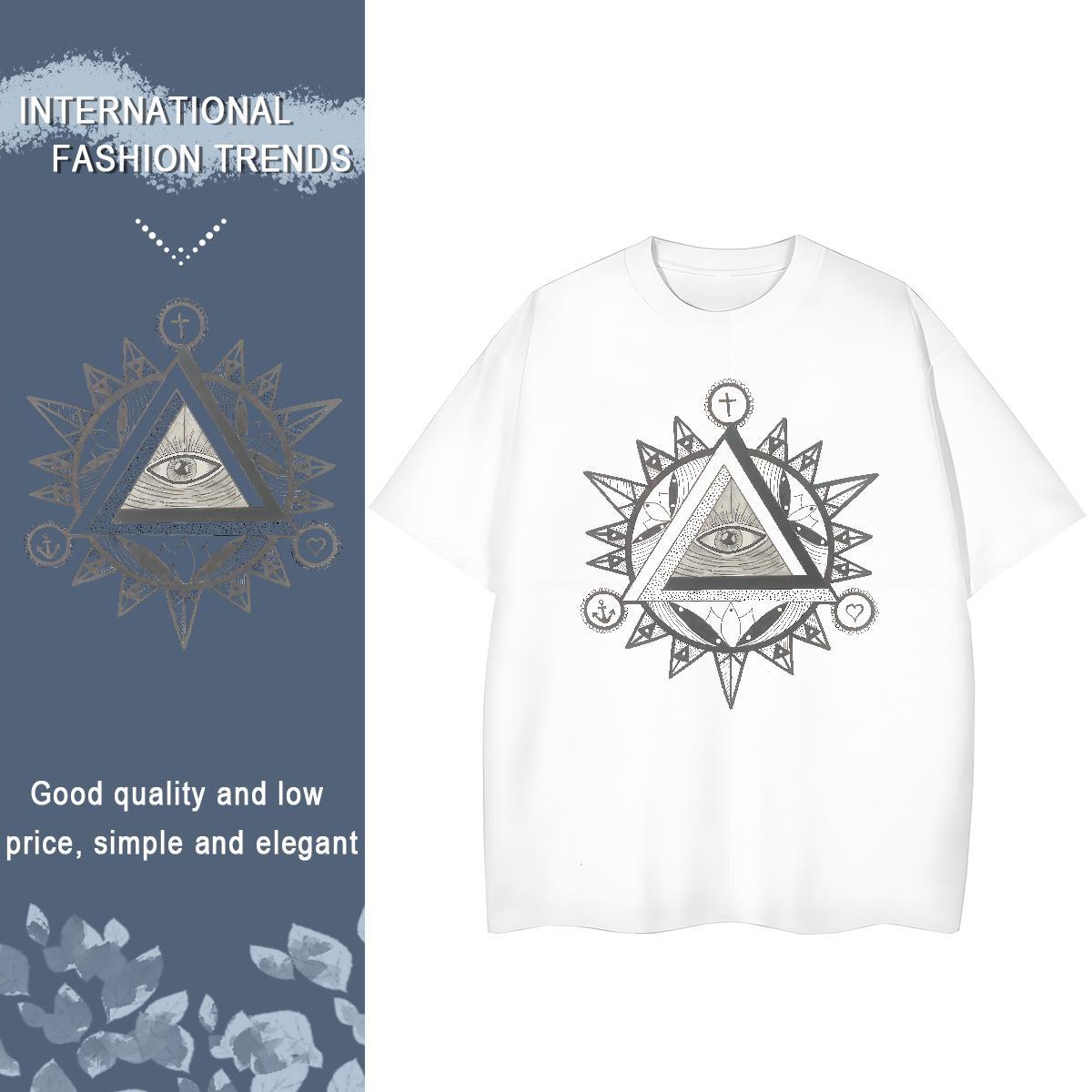 Custom Woman T Shirts 230g Cotton Comfortable Street Wear eye of the devil Couples T Shirts Wholesale White Plus Size Clothes Shirt