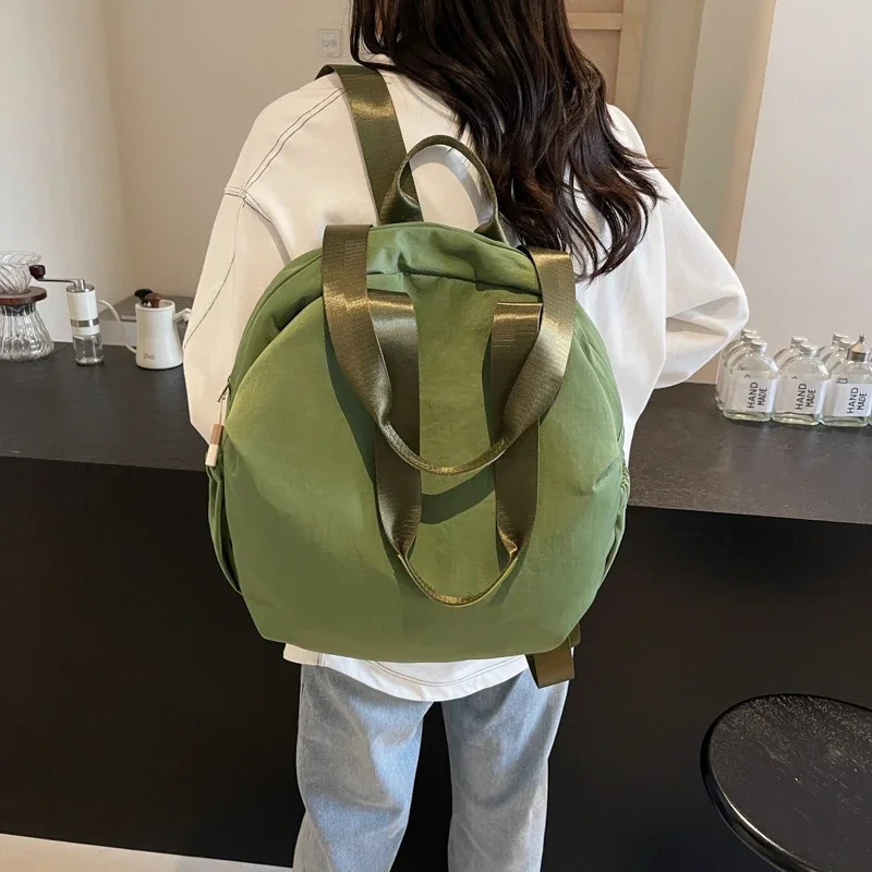 Nylon zipper highquality backpack solid air cushion shoulder strap fashionable soft handle back ner handbag 241008