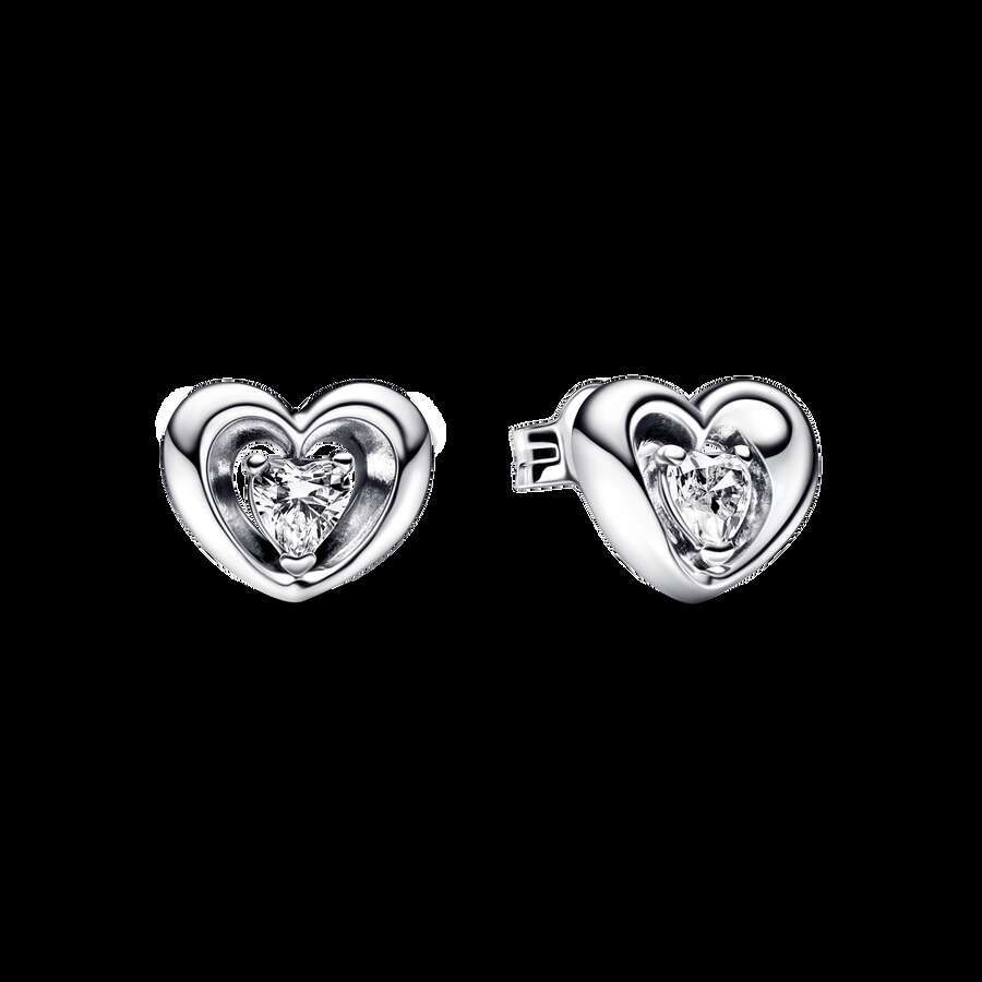 925 Sterling Silver Stud Earrings Seashell Heart Timeless Pave Double-row Hoop Earrings For Women Making Wedding Party Jewelry