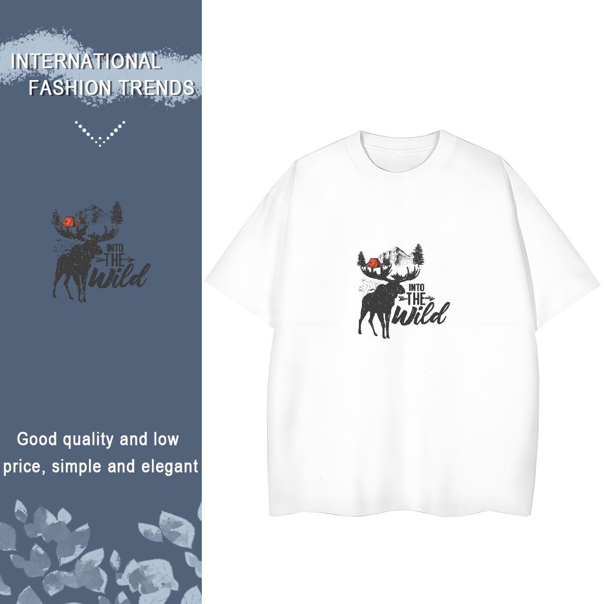 High Quality T Shirts Men 230g Cotton mountains Outdoor Plus Size Cartoon Round Neck Short Sleeve Men Clothes T-Shirt Fashion Designer Top Tees