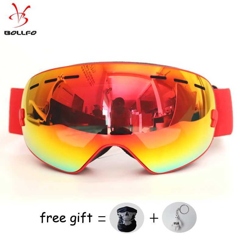 BOLLFO brand ski goggles double-layer UV400 anti fog ski goggles mens ski goggles CL241010