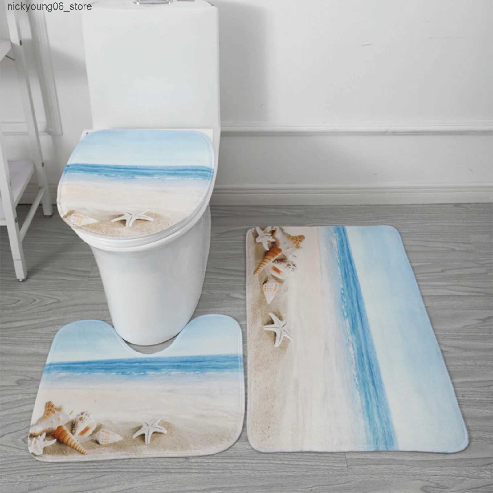 Non-Slip Bath Mats Bathroom Mat Set Non-Slip Step Mat with U-Shaped Toilet Rug Absorbent Bath L240910