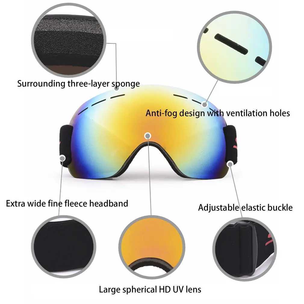 Ski goggles winter snow sports goggles with anti fog and UV protection suitable for men women windproof sleds skis sunglasses 2022 CL241010