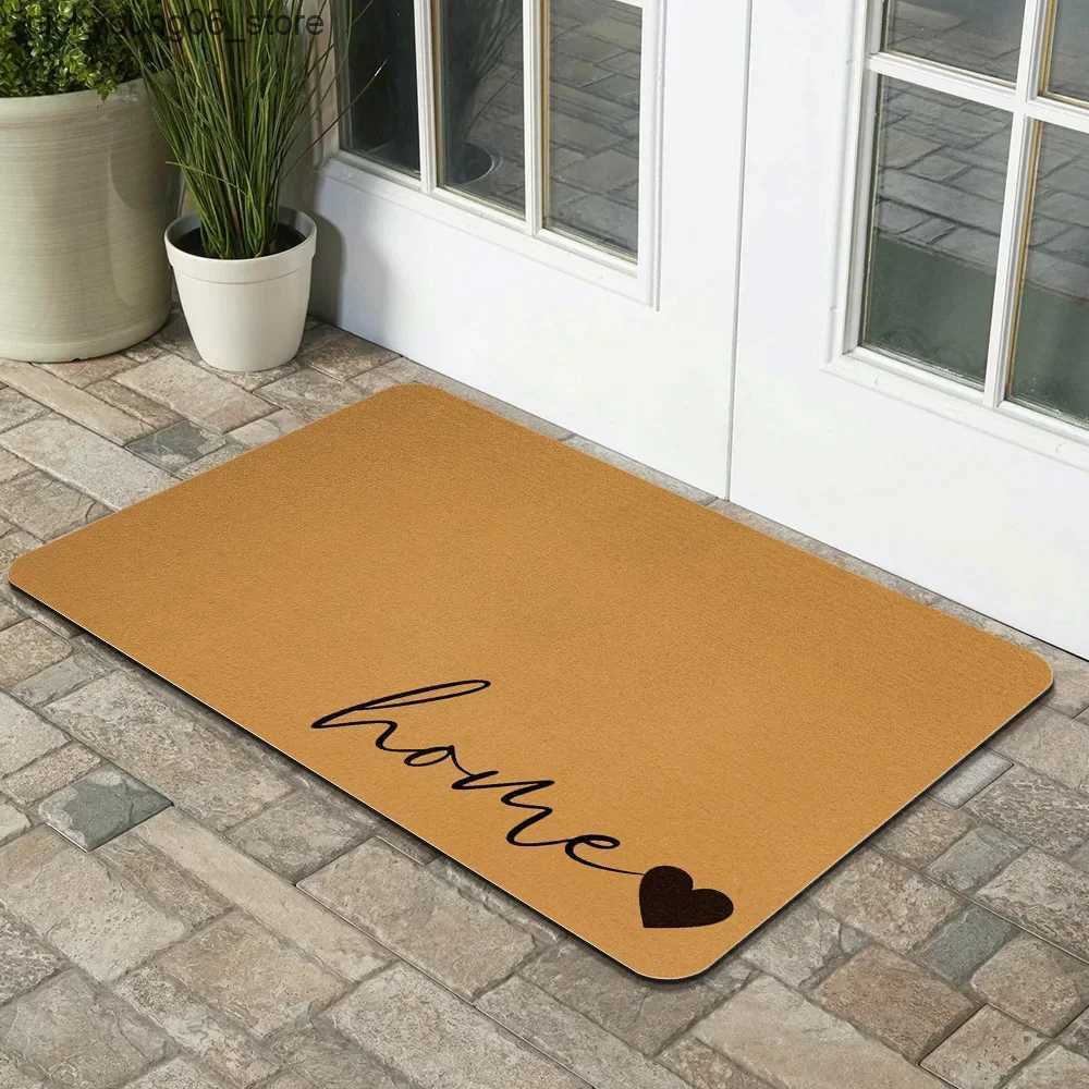 Non-Slip Bath Mats Welcome Home Mat Indoor Foot Mat for Bathroom Kitchen Bedroom Balcony Hallway Non-Slip Floor Carpet for Entrance Diatomite Mat L240