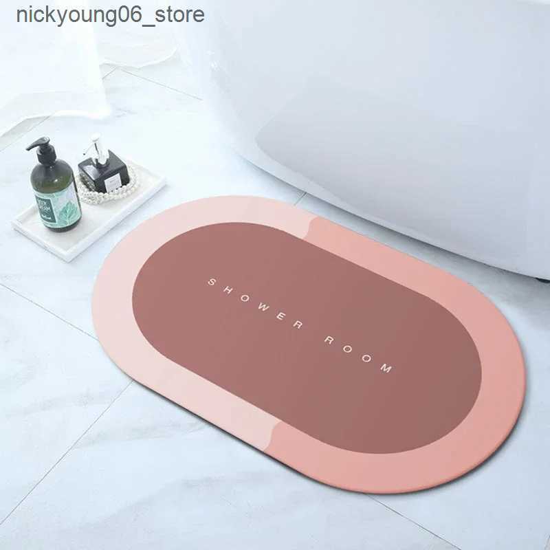 Non-Slip Bath Mats Super Absorbent Bathroom Mat Non-slip Toilet Non-slip Bathtub Mat Bathroom Entry Door Mats Diatomite Protective Foot Mat L240910