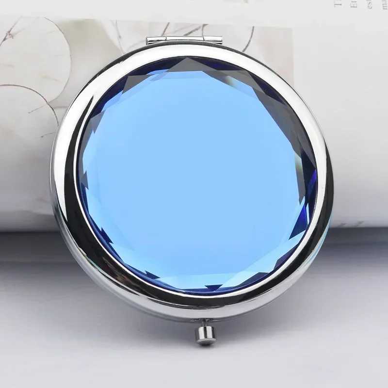Customized personalized rose gold handheld bathroom folding compact makeup mirror portable double-sided bridesmaid wedding party gift W240813