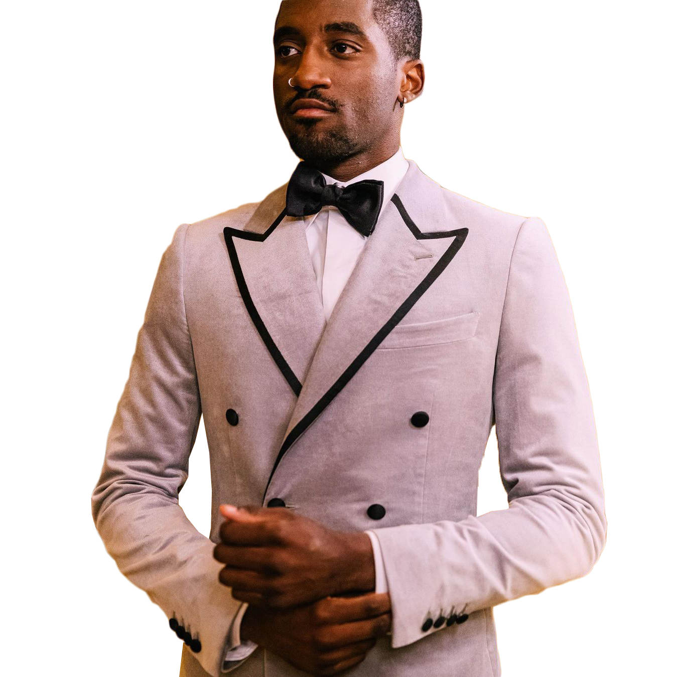 Stylish Wedding Suits Peaked Lapel Jacket 2 Piece Set Men's Tuxedo Tailored Dinner Double Breaseted Prom Groom Blazer Custom Made(Coat+Pants)