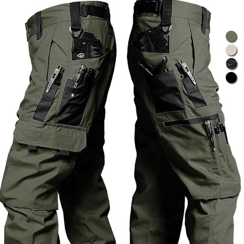 Mens hunting pants tactical cargo pants mostly pocket waterproof and tear resistant hiking training troops brand new joggers W241009