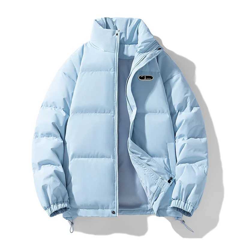 Men's Down Parkas Harajuku unisex down jacket new mens winter casual thick warm stand collar park loose fit plus size apron Y241009ODQZ