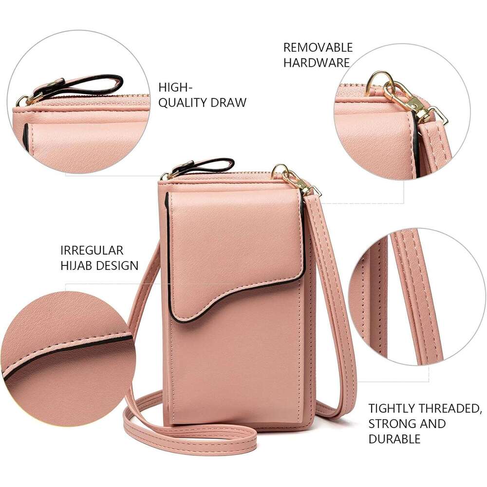Small Leather Shoulder Bag, Bag CellPhone Wallet Purse Lightweight Crossbody Handbags for Women