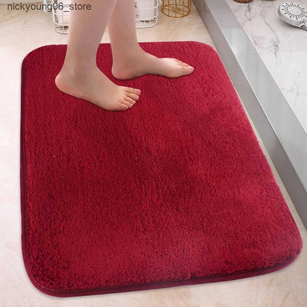 Non-Slip Bath Mats Soft Floor Mats solid color Simple Bath Rugs Home Entrance Carpet Bedroom Toilet Bathroom Door Absorbent Non-Slip Foot Pad L240910