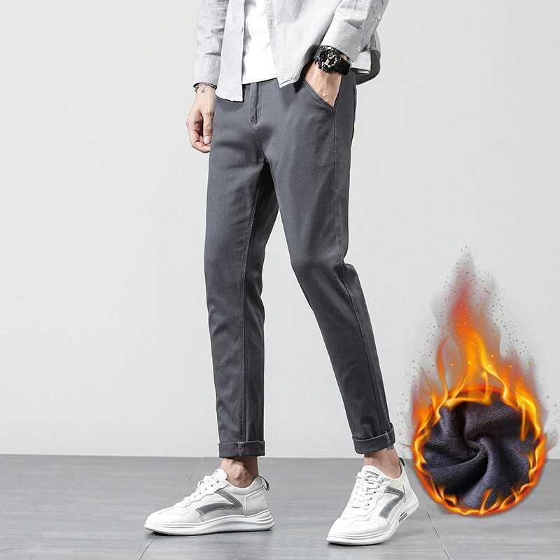 KUBRO Autumn New Business Leisure Straight Wool Trouser Office Fashion Mens Elegant Edition Velvet Warm Product Pants W241009