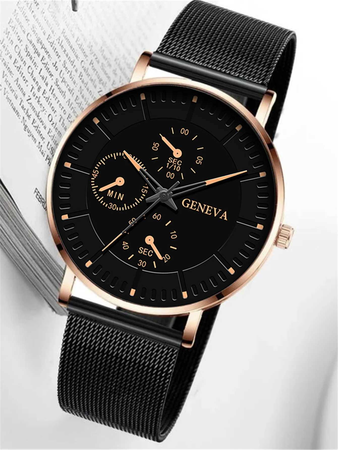 New Men Fashion Simple Watch Male Commerce Watch Steel Mesh Sports Wristwatches Mens Watch Quartz Simple Casual Watch ForX241010
