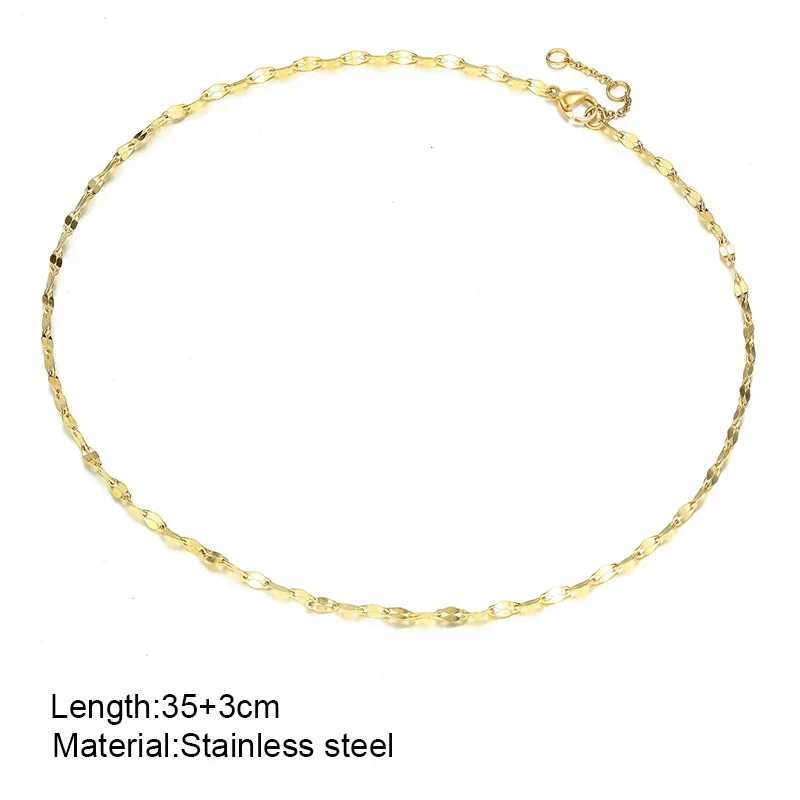 Stainless steel jewelry womens necklace golden fashionable lip chain choker collier acier inoxydables femme 99cents items giftX241009