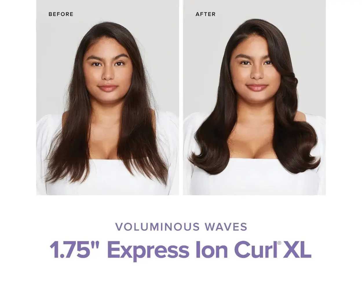 Express Ion Curl Ceramic Curling Iron Fast-Heating For Volume Body + WavesXJ241010