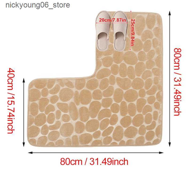 Non-Slip Bath Mats Bathroom RugL-Shaped Bath MatNon Slip Corner Shower MatWater Absorbent Soft Bath RugWashable Rug Carpet for Square Shower L240910