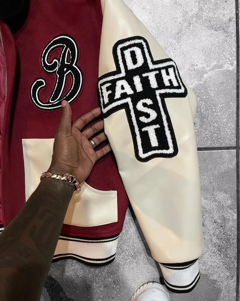Y2K fashion trend in the United States letter embroidered jackets and jackets for mens street hip-hop clown baseball uniforms loose jackets 241007