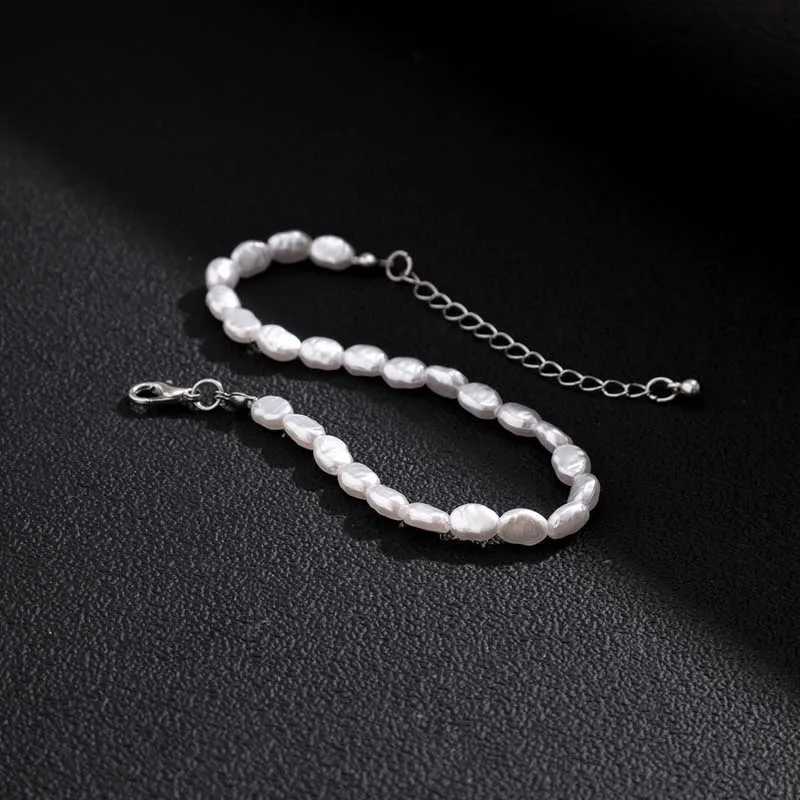Fashion White Imitation Pearl Chain Necklace For Women Men Elegant Irregular Beaded Necklace Wedding Party Jewelry GiftsX241009