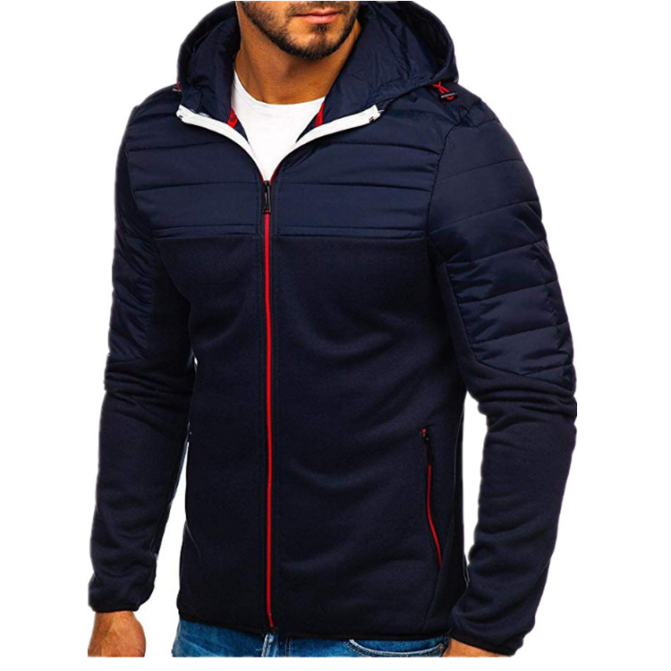 Men'S Sweatshirt Zip Up Men'S Winter Leisure Sports No Liner Quilted Zipper Hooded Transition Jacket Hoodie Moletons Masculinos M-4XL