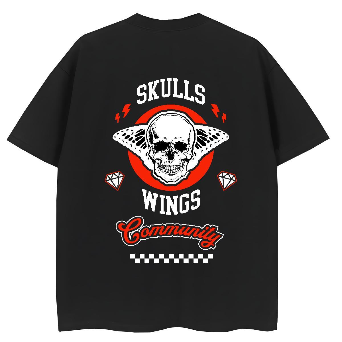 Brand T-Shirts 230g Pure Cotton Round Neck Short Sleeve Sport skull Couples T Shirts Popular Oversized Tshirts