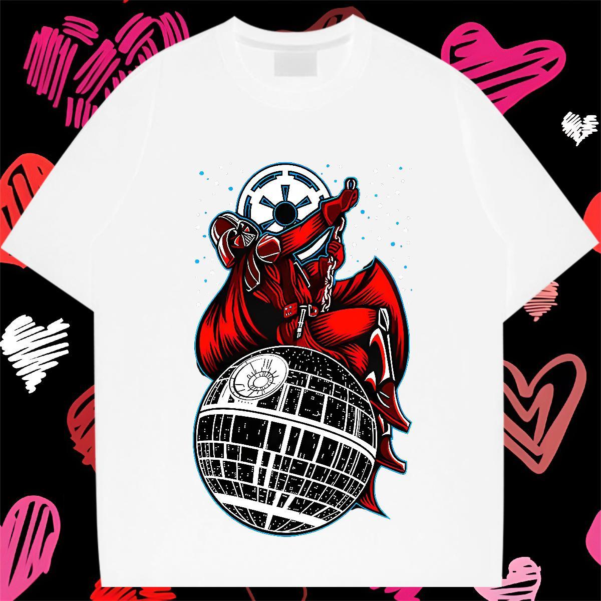 Loose T-Shirts 230g Cotton ET High Street Hip Hop DIY Printed Breathable Soft Men Tees New Designer Clothings