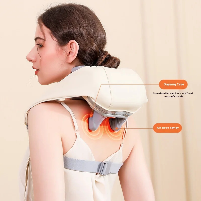 shoulder and neck massager from South Korea 26w brushless DC shoulder and neck massager multifunctional kneading compression massage shawl 241008