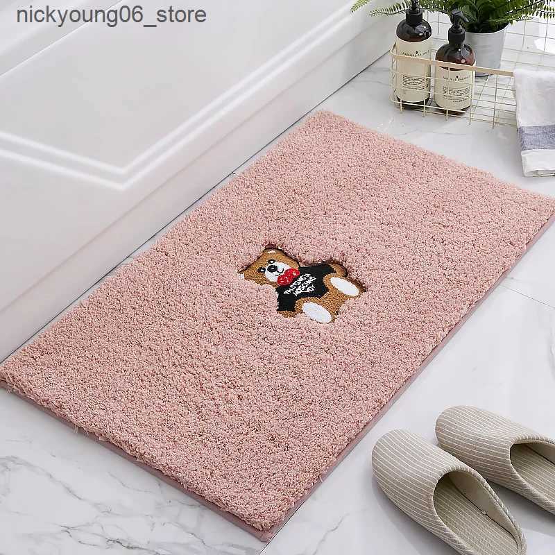 Non-Slip Bath Mats JFLEGAL Cartoon Little Daisy Flocking Rug Household Carpet Bathroom Non-Slip Mat Absorbent FloorLiving Room Decoration 60x90 L24091