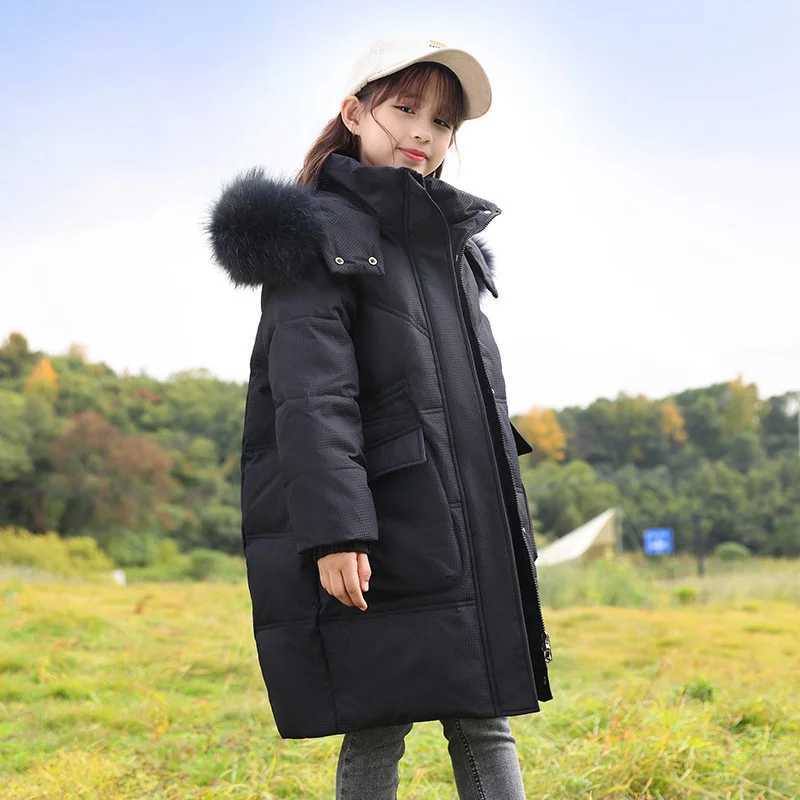 Down Coat 2024 Winter Warm Jacket Preschool Girls Clothing Girls Clothing Thickened Parka Hoodie Coat Childrens Snow Jacket H241010