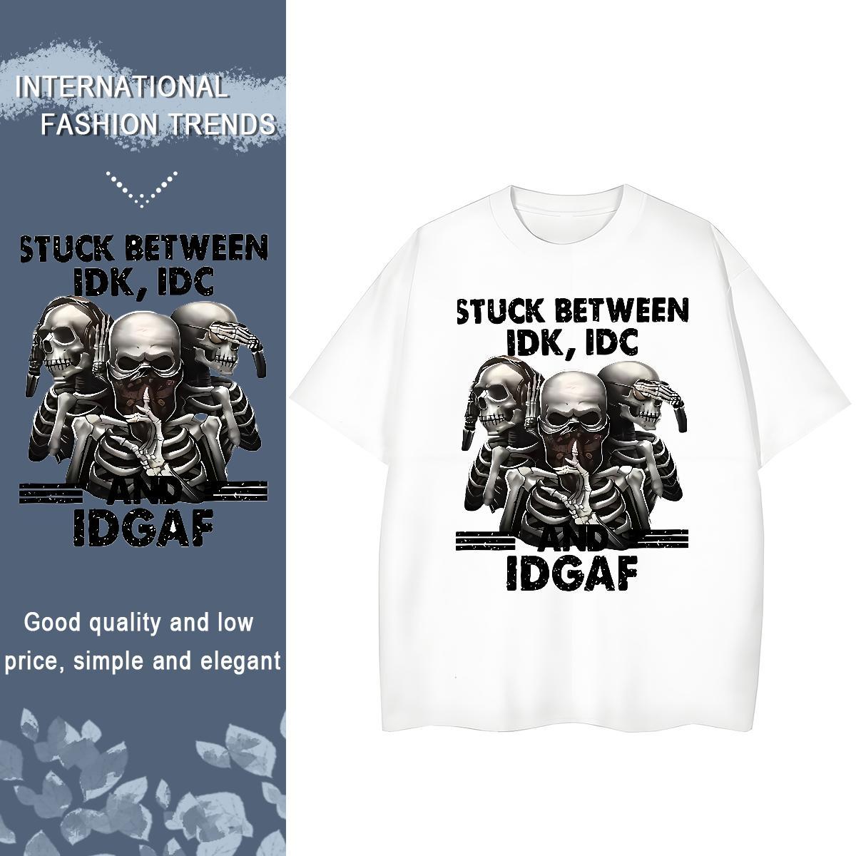 Designer T Shirts Women 230g Cotton Breathable Crew Neck Home Outdoor skull Tshirt for Man Woman Brand Black White Tops Tees