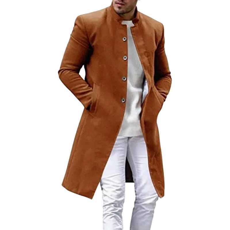 2023 Large Autumn/Winter Fashion Casual Woolen Coat Mens Woolen Windbreaker Coat LX241010